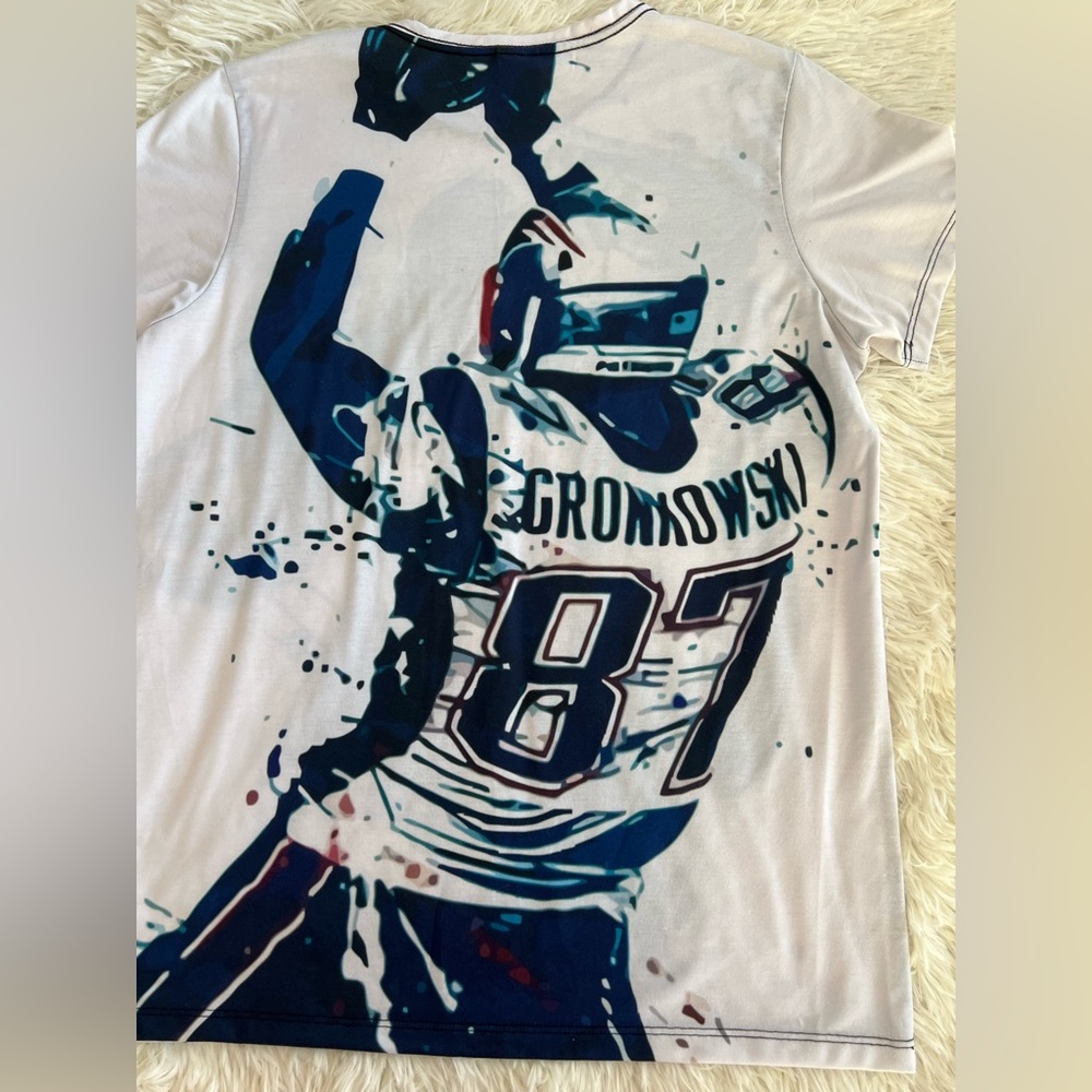 Unique #11 Edelman front & back Rob Gronkowski Patriots All Over Graphic Custom - Picture 6 of 8